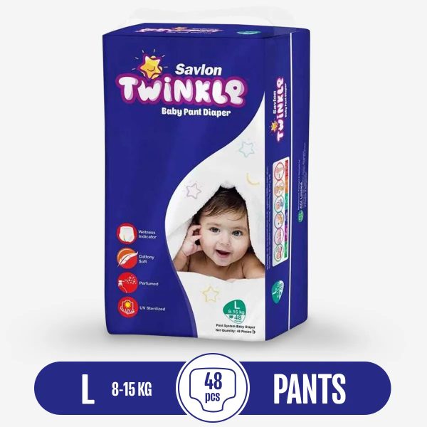 Savlon Twinkle Baby Pants Diaper (8-15Kg) - L 48pcs 1